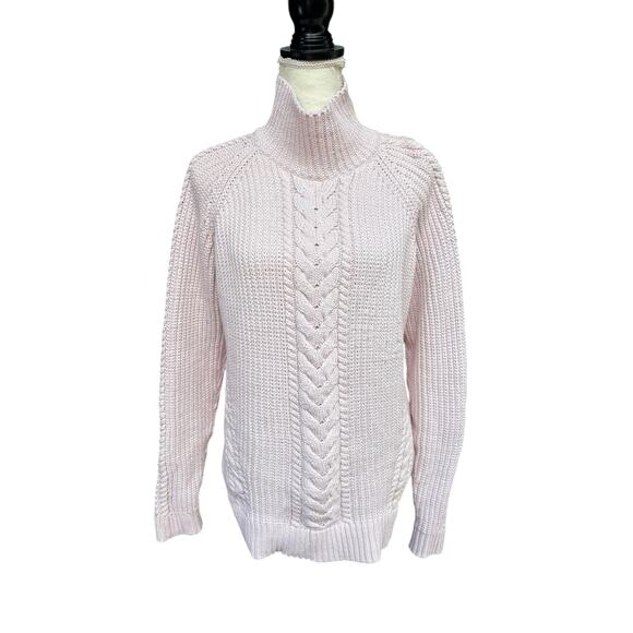 Lululemon Athletic Bring The Cozy Turtleneck Cable Knit Sweater Misty Pink - 10 - Picture 2 of 6